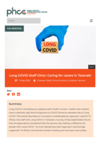 Long COVID Staff Clinic: Caring for carers in Taranaki