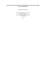 Food security in New Zealand: The relationship between food security, ethnicity and body weight status