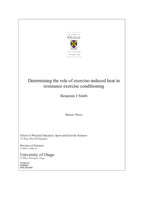 Determining the role of exercise-induced heat in resistance exercise conditioning