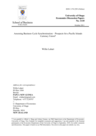 Assessing Business Cycle Synchronisation - Prospects for a Pacific Islands Currency Union