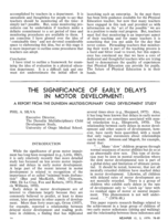 The significance of early delays in motor development