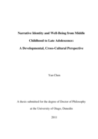 Narrative identity and well-being from middle childhood to late adolescence: A developmental, cross-cultural perspective