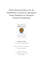 Observational Evidence for the Modulation of Antarctic Springtime Ozone Depletion by Energetic Particle Precipitation