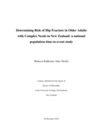 Determining risk of hip fracture in older adults with complex needs in New Zealand: A national population time-to-event study