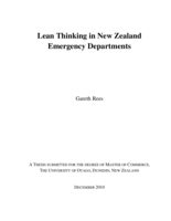 Lean Thinking in New Zealand Emergency Departments