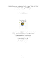 Voices of Parents and Grandparents: Pacific Peoples’ Views on Factors Contributing to Teenagers’ Wellbeing