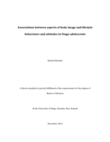 Associations between aspects of body image and lifestyle behaviours and attitudes in Otago adolescents