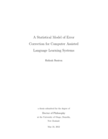 A Statistical Model of Error Correction for Computer Assisted Language Learning Systems