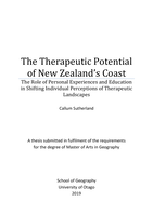 The Therapeutic Potential of New Zealand's Coast: The role of personal experiences and education in shifting individual perceptions of therapeutic landscapes