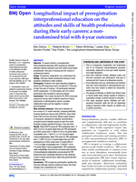 Longitudinal impact of preregistration interprofessional education on the attitudes and skills of health professionals during their early careers: a non-randomised trial with 4-year outcomes.