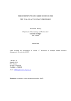 The Determinants of Career Success in the New Zealand Accountancy Profession