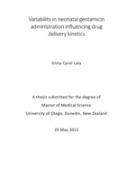 Variability in neonatal gentamicin administration influencing drug delivery kinetics