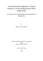 Towards the Development of 'Good Practices' for Recording Social Work Supervision in Aotearoa New Zealand after the Introduction of Registration