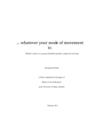 ...whatever your mode of movement is: media's place in young disabled people's physical activity