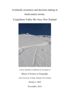Avalanche awareness and decision making in backcountry terrain, Craigieburn Valley Ski Area, New Zealand