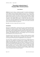 Theoretical Underpinnings of Kaupapa Māori Directed Practice