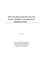Who You Know and How You Are Known: Children's Perceptions of Neighbourhood