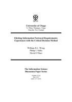 Eliciting information portrayal requirements: experiences with the critical decision method