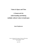 Values in Space and Time: A Framework for Understanding and Linking Multiple Cultural Values in Landscapes