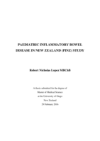 Paediatric Inflammatory Bowel Disease In New Zealand (PINZ) Study