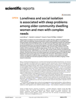 Loneliness and social isolation is associated with sleep problems among older community dwelling women and men with complex needs