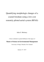 Quantifying morphologic changes of a coastal foredune using a low-cost remotely piloted aerial system (RPAS)