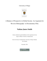 A Balance of Perspective in Global Society: An Argument for ‘Reverse Ethnography’ in Documentary Film.