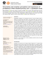 Uncertainty and certainty: perceptions and experiences of prediabetes in New Zealand primary care – a qualitative study