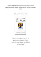 Analysis of Fiordland commercial rock lobster (Jasus edwardsii) fishery subject to a network of marine protected areas