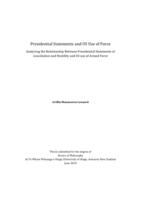 Presidential Statements and US use of Force