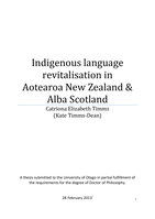 Indigenous Language Revitalisation in Aotearoa New Zealand and Alba Scotland