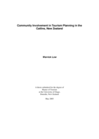 Community involvement in tourism planning in the Catlins, New Zealand