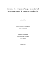 What is the impact of sugar-sweetened beverage taxes? A focus on the Pacific