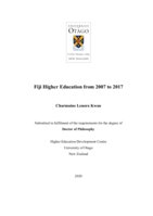 Fiji higher education from 2007 to 2017
