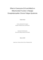 Effect of Coenzyme Q10 and MitoQ on Mitochondrial Function in Myalgic Encephalomyelitis/ Chronic Fatigue Syndrome