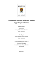 Prosthodontic Outcomes of Zirconia Implants Supporting Overdentures
