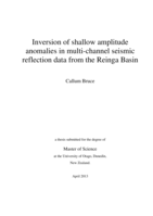 Inversion of shallow amplitude anomalies in multi-channel seismic reflection data from the Reinga Basin