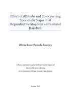 Effect of Altitude and Co-occurring Species on Sequential Reproductive Stages in a Grassland Harebell.