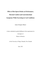 Effect of Hot Sports Drinks on Performance, Thermal Comfort and Gastrointestinal Symptoms While Exercising in Cool Conditions
