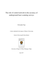 The role of control network in the accuracy of underground laser scanning surveys