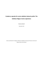 Cranberry capsules for acute radiation induced cystitis: The Kathleen Kilgour Centre experience