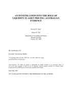 An investigation into the role of liquidity in asset pricing: Australian evidence