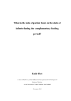 What is the role of pureed foods in the diets of infants in the complementary feeding period?