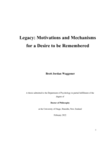 Legacy: Motivations and mechanisms for a desire to be remembered