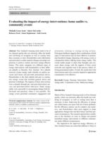 Evaluating the impact of energy interventions: home audits vs. community events