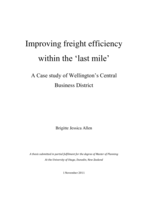 Improving freight efficiency within the ‘last mile’: A Case study of Wellington’s Central Business District