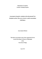 Assessment of genetic variation in the threatened New Zealand sea lion, Phocarctos hookeri, and its association with fitness