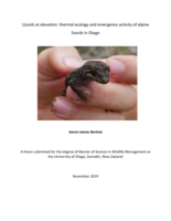 Lizards at elevation: thermal ecology and emergence activity of alpine lizards in Otago