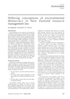 Differing Conceptions of Environmental Democracy in New Zealand Resource Management Law