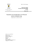 Transaction Costs, the Opportunity Cost of Time and Inertia in Charitable Giving